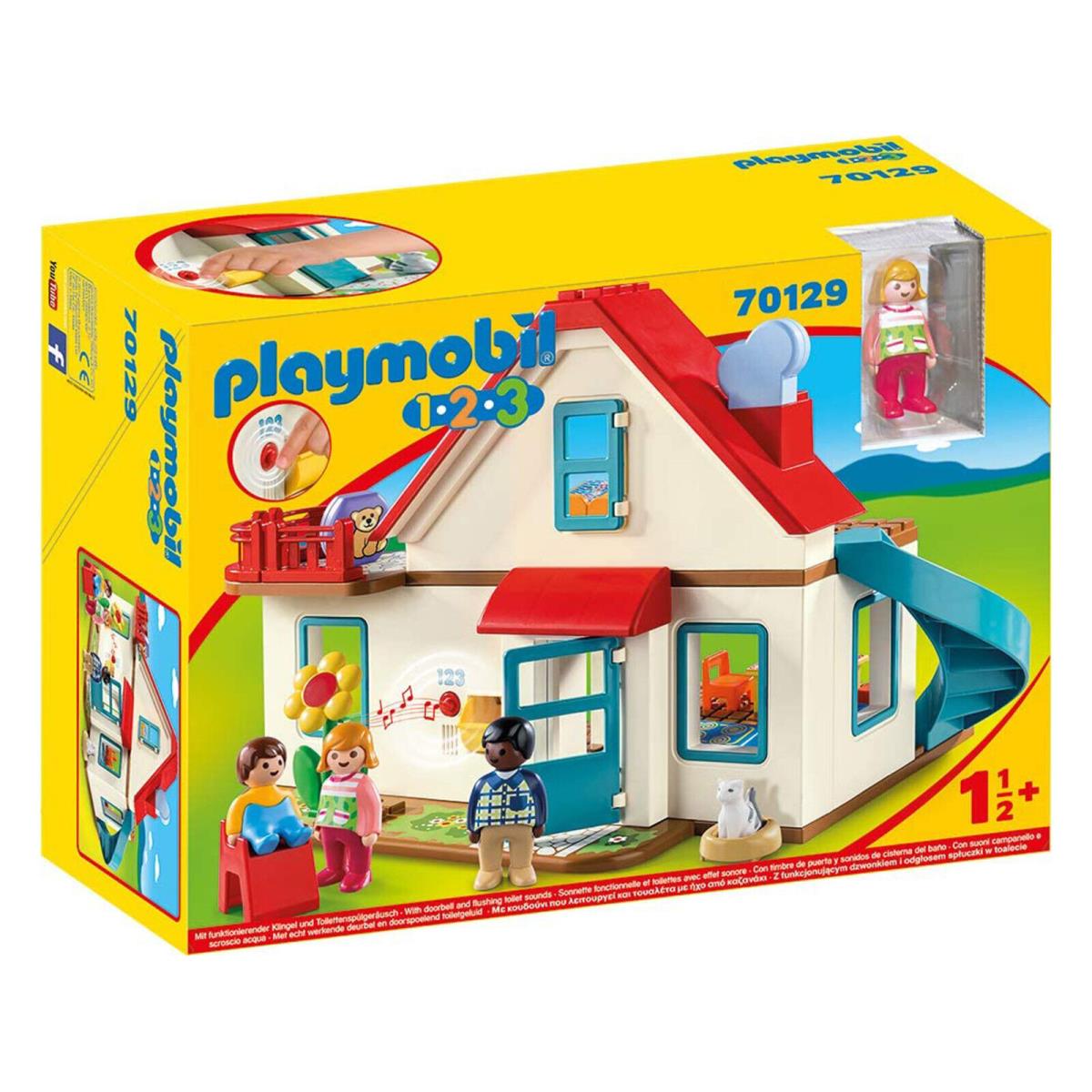 Playmobil 1-2-3 Family Home Building Set 70129 Learning Toys