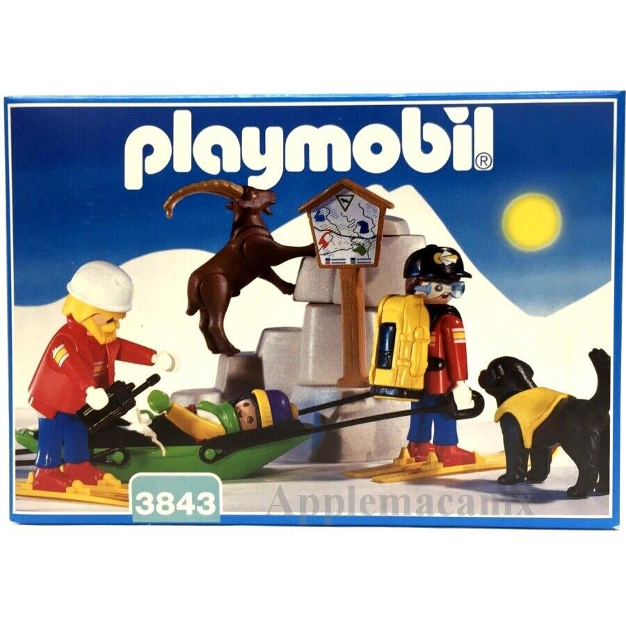 Playmobil 3843 Ski Patrol Mountain Rescue Team with Dog Stretcher