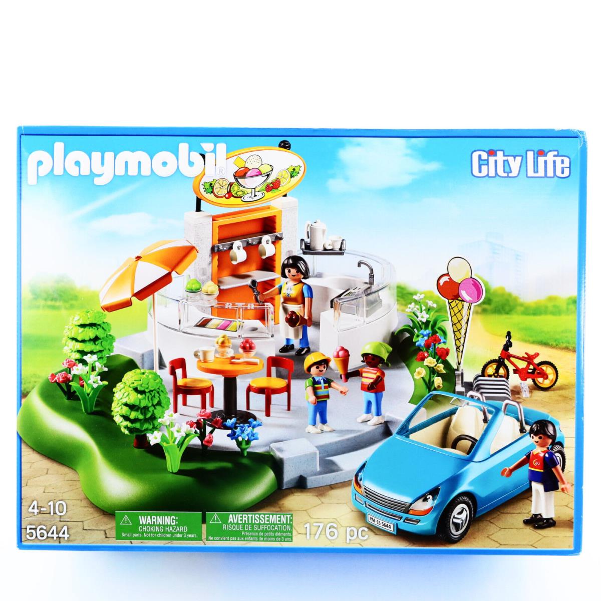 Playmobil Ice Cream Parlor Park Car 5644 City Life Playset Toys For Boys Age 4 5