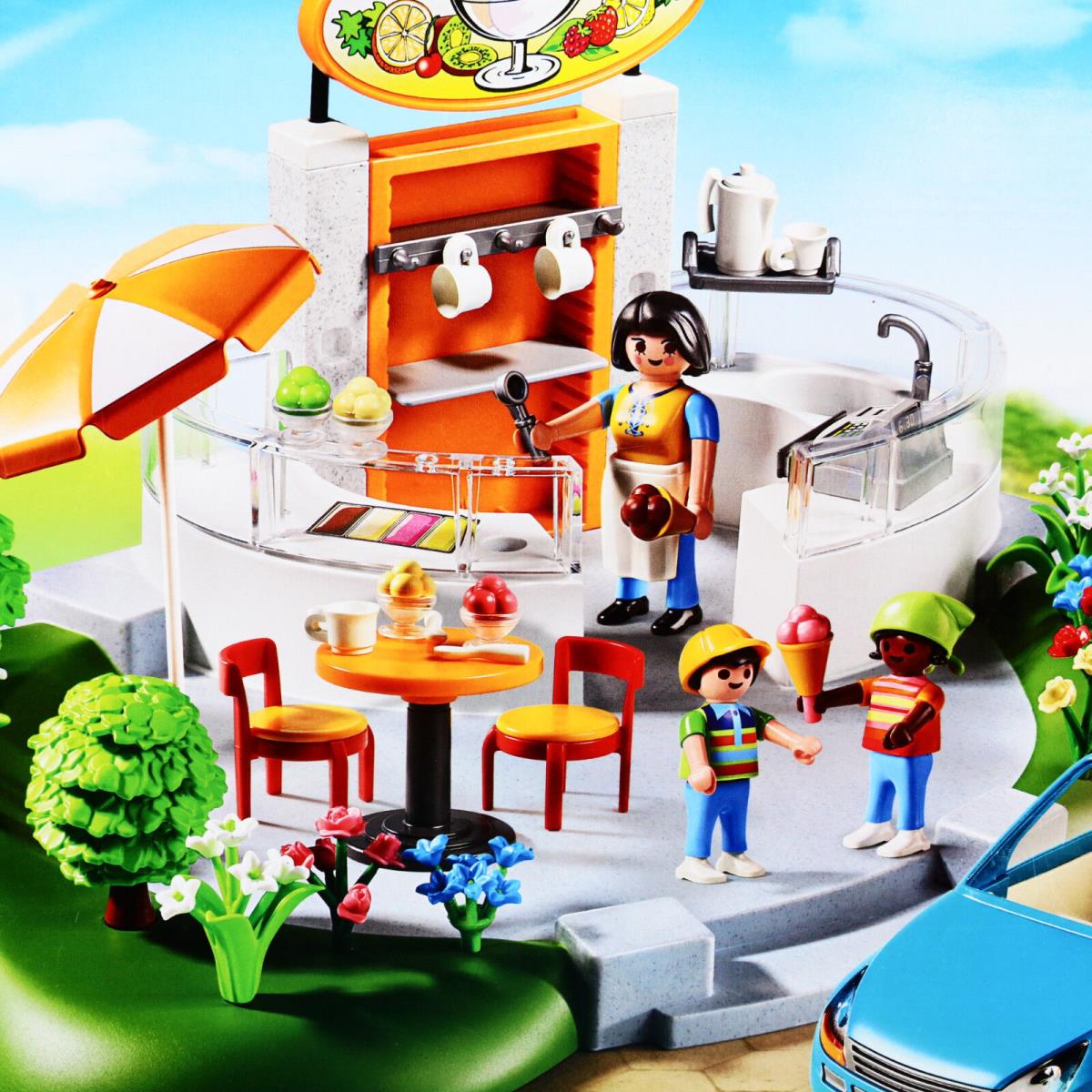 Playmobil Ice Cream Parlor Park Car 5644 City Life Playset Toys For Boys Age 4 5