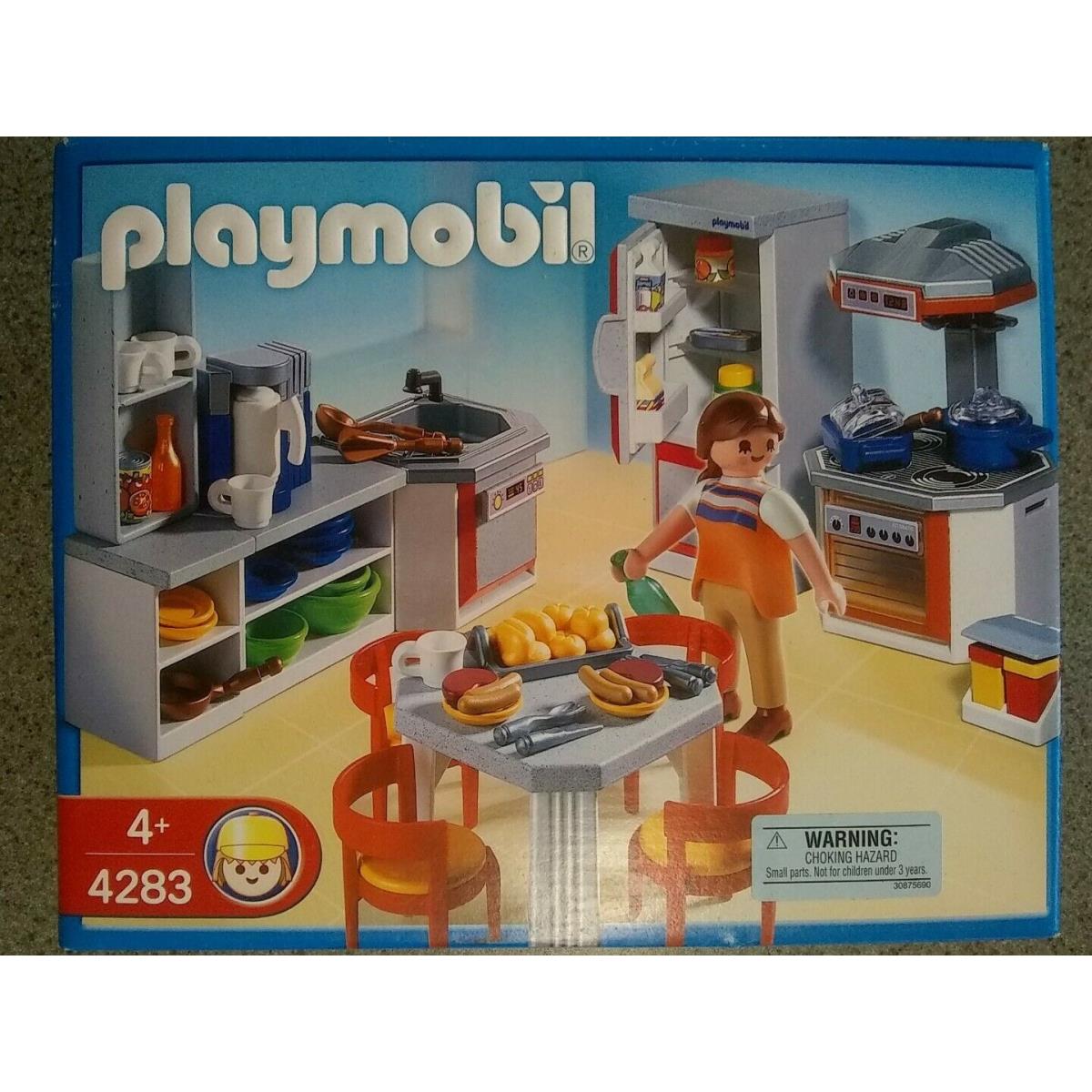 Playmobil 4283 Kitchen with Dinnette Set Food Dishes Appliances Table