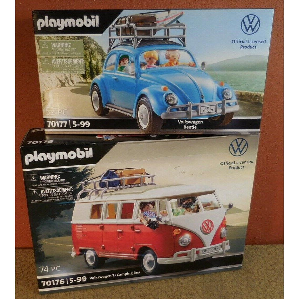 Playmobil VW Volkswagen Beetle T1 Camping Bus Sets 70176 70177