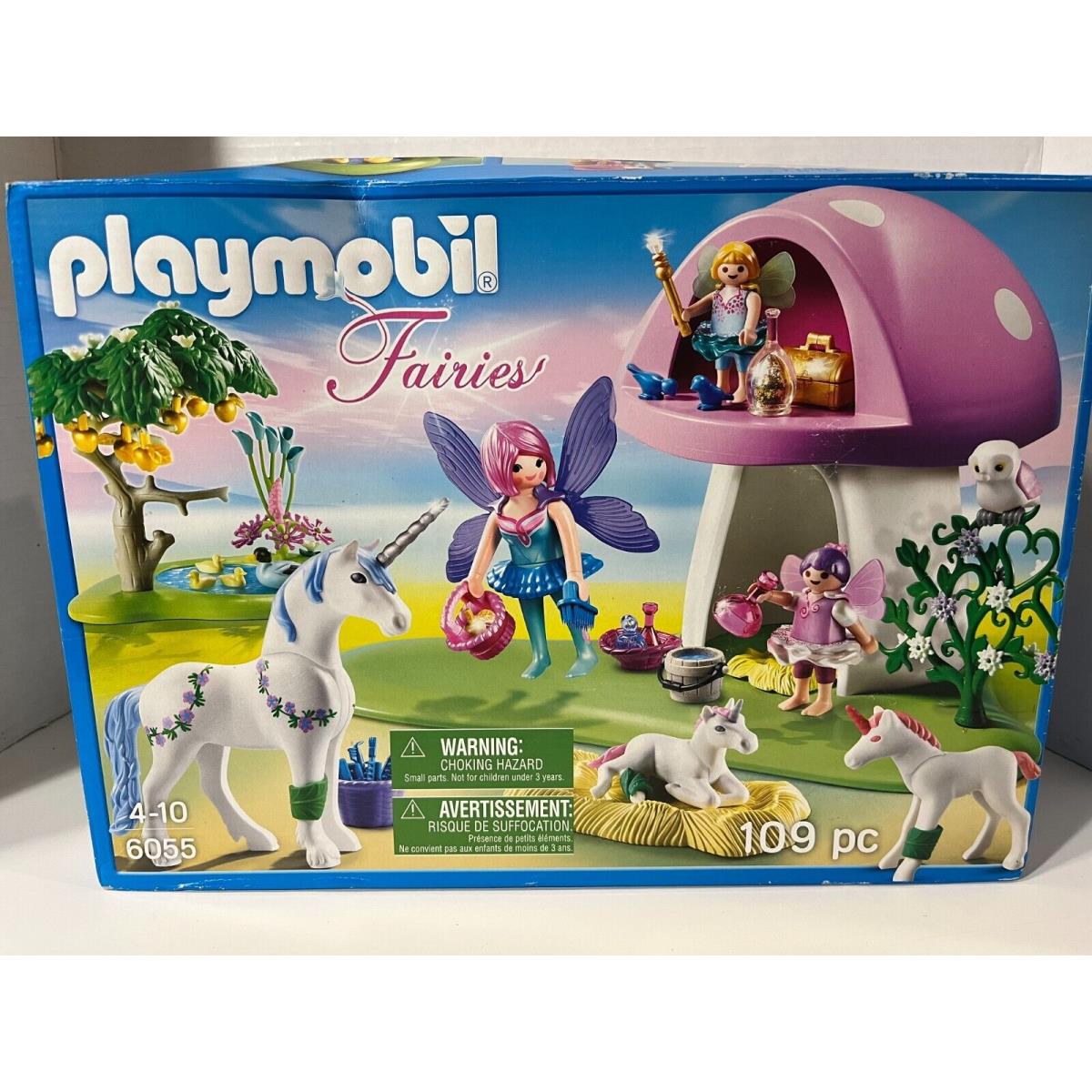 Playmobil 6055 Fairies Toadstool House and Unicorns--109 Pieces