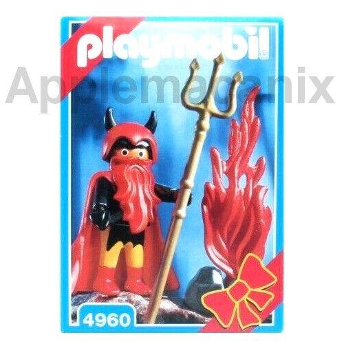 Playmobil 4960 Gnome Toy Set Red Devil Black Pitchfork Fire