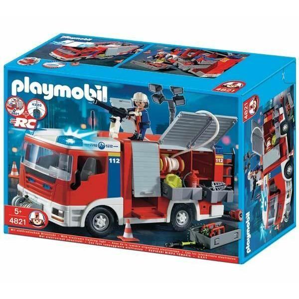 Playmobil 4821 Fire Engine with Flashing Lights City Action Set