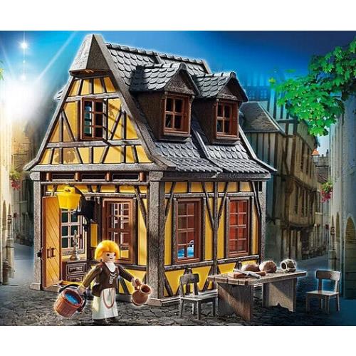 Playmobil Medieval Yellow Timber Inn Home Shop 70957 Castle Pottery 3455