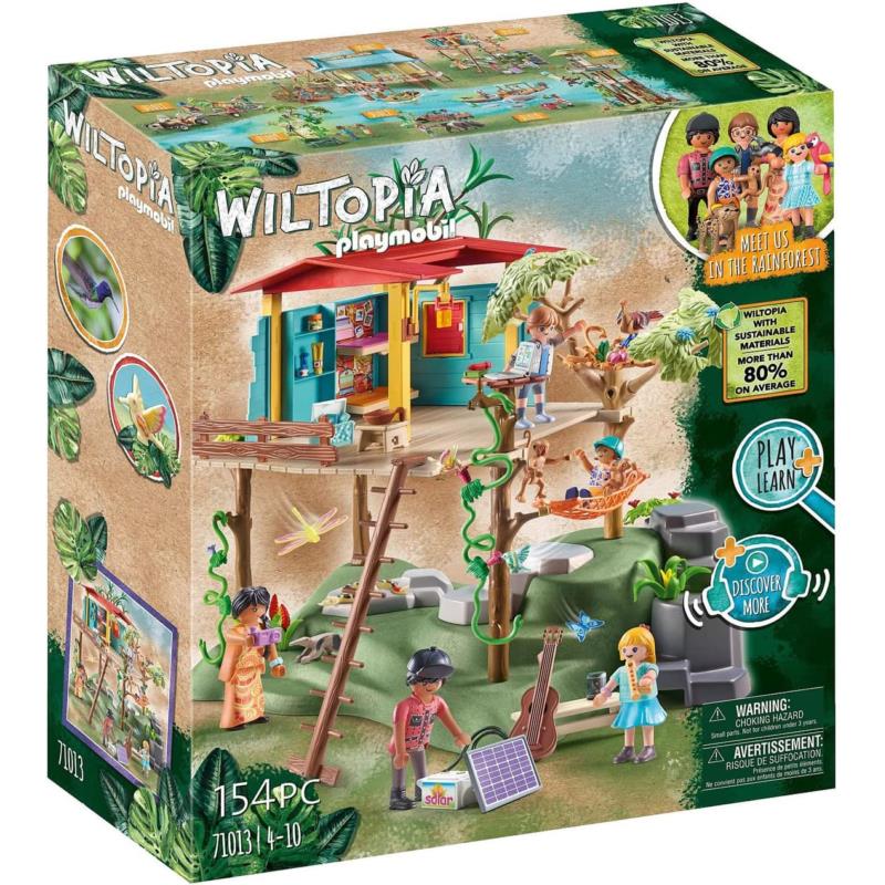 Playmobil Wiltopia Family Tree House Cozy Home Rainforest Animals Playset Toy