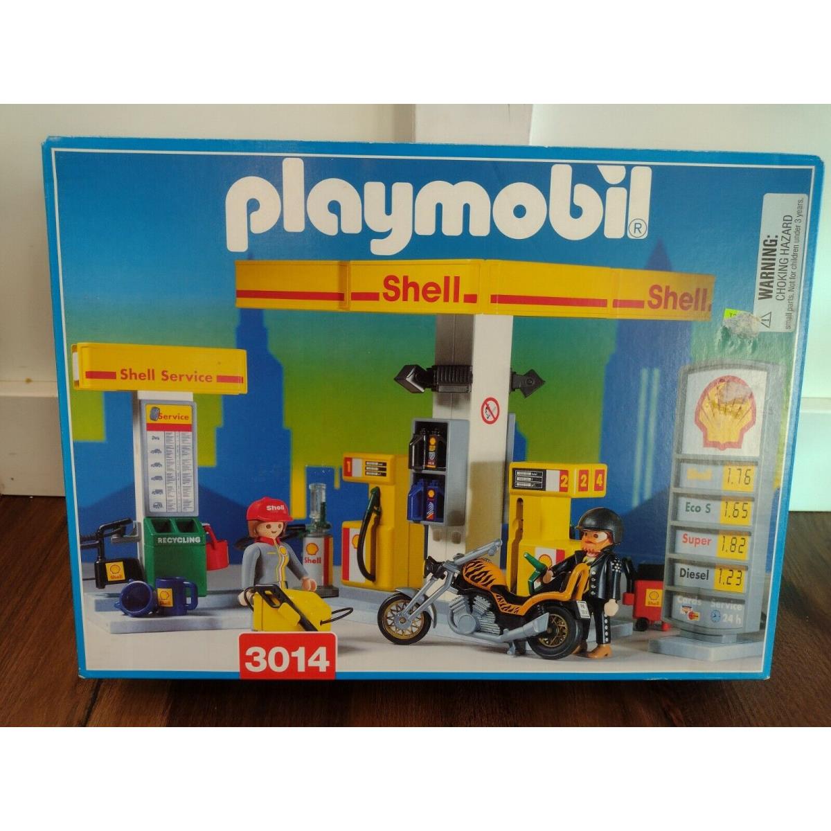 Playmobil 3014 Shell Racing Gas Station Old Stock Boxed Oil Company
