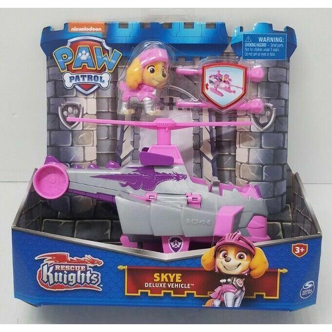 Paw Patrol Rescue Knights Deluxe Vehicle Choose Dragon Castle Series Knights Skye