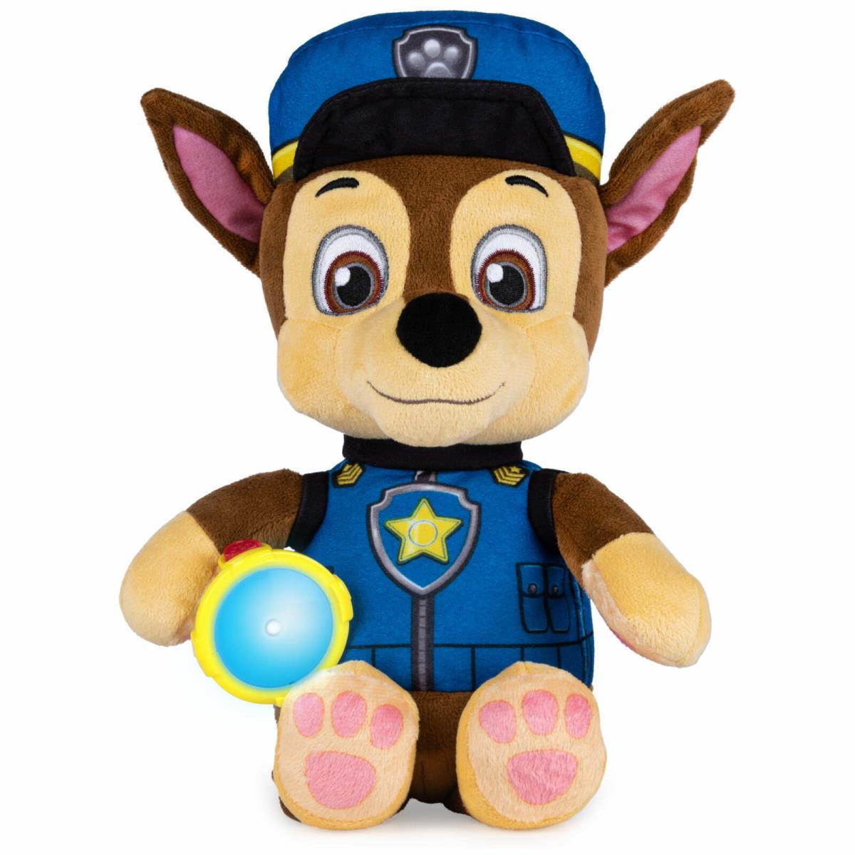 Paw Patrol Snuggle Up Chase Plush with Flashlight and Sounds Stuffed Animal Toy