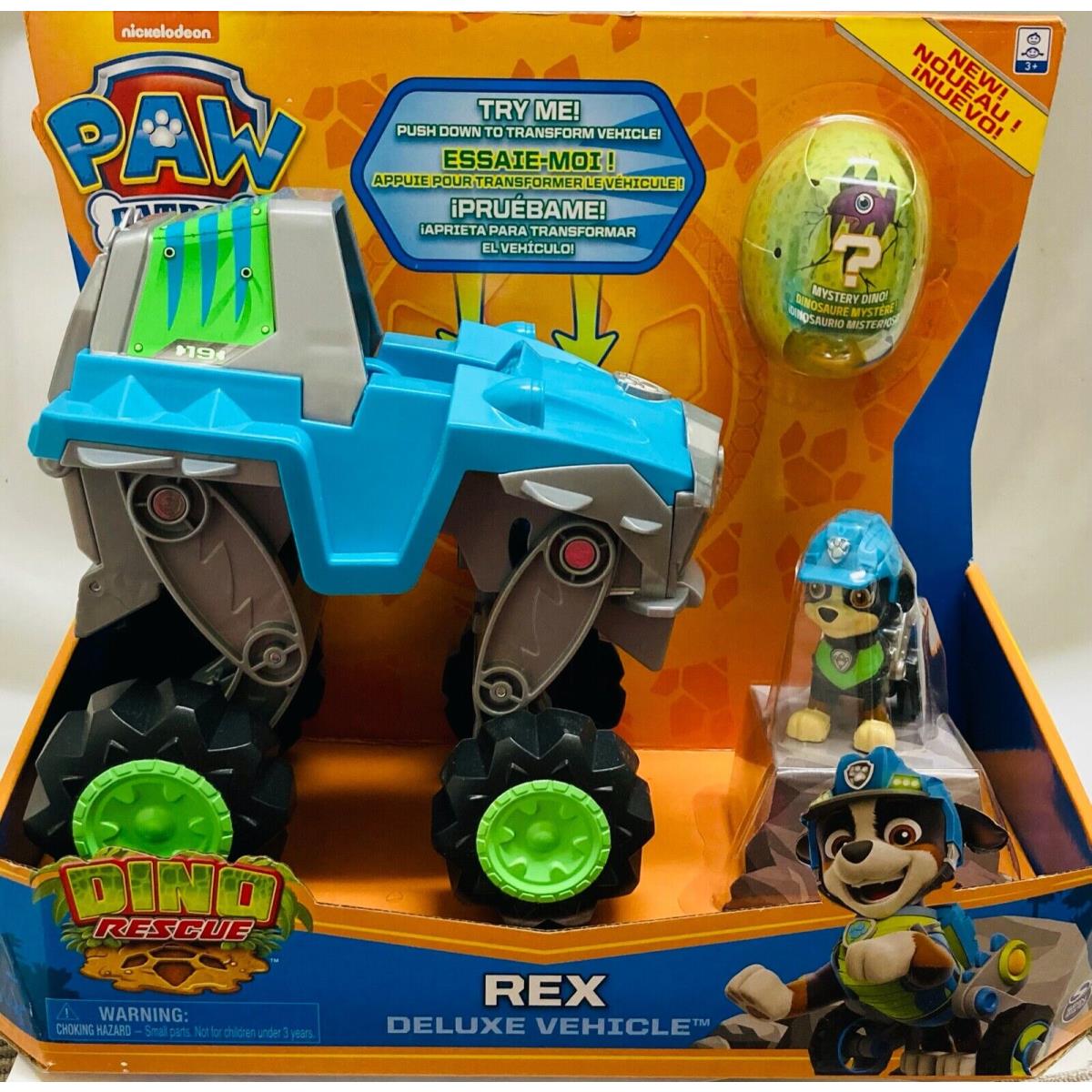 Nick Jr Paw Patrol Dino Rescue Rex Deluxe Vehicle Figure Truck Toy