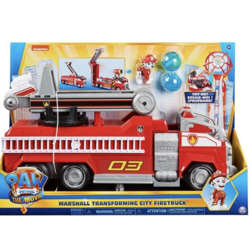 Paw Patrol The Movie Marshall Transforming City Fire Truck Toy Set with Box
