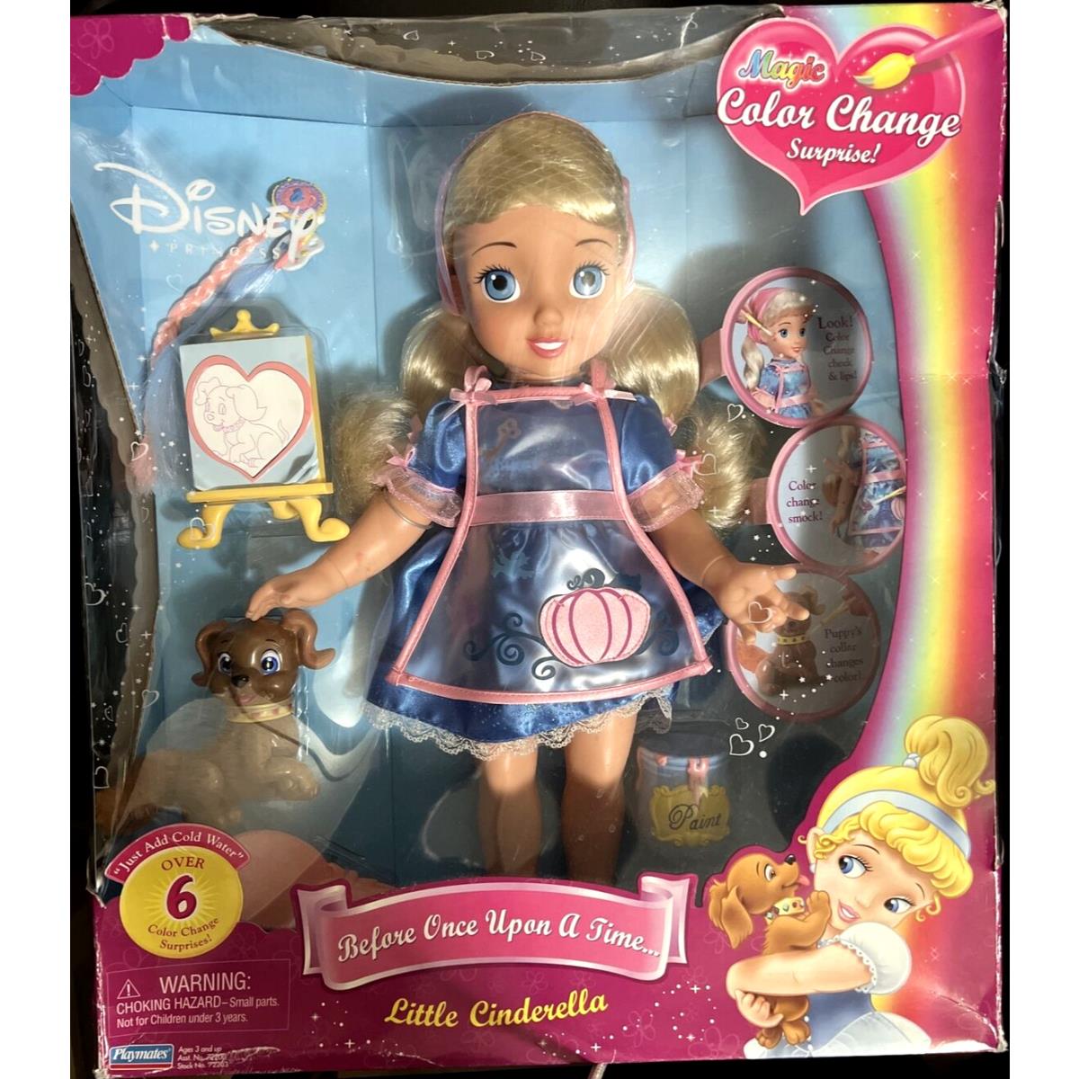 Disney Princess 2004 Magic Color Surprise Little Cinderella Doll with Puppy