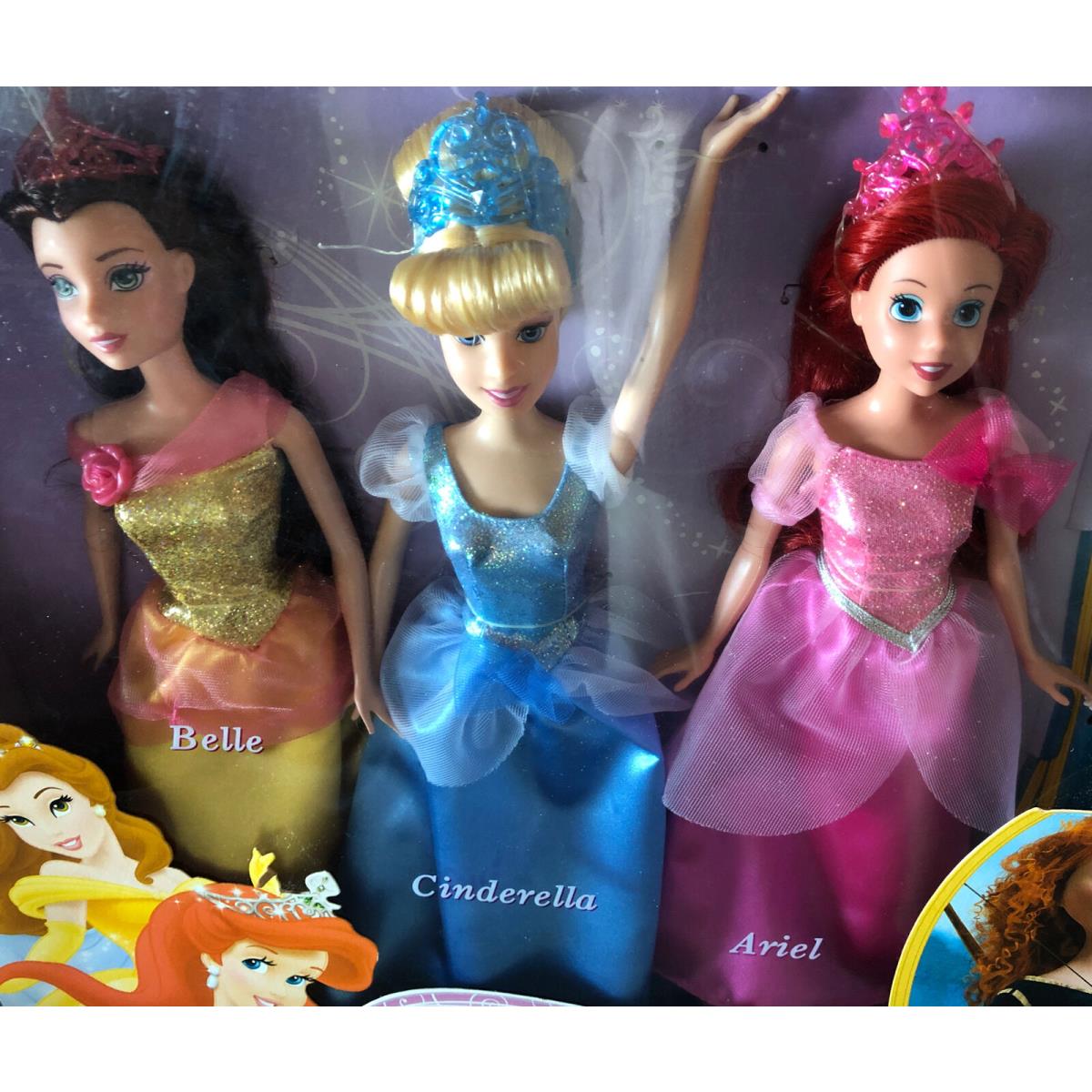 Disney 7 Princess Collection Merida Cinderella Ariel Rapunzel Snow White Belle