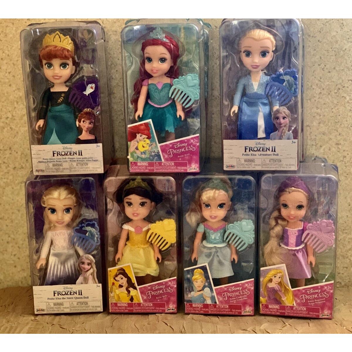 Disney Princess Petite Princess Set Of 7 Dolls