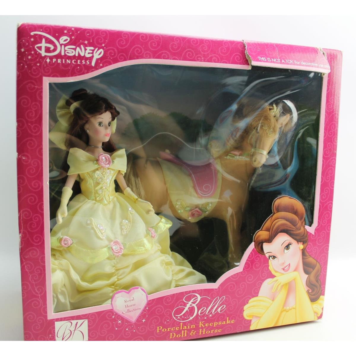 Disney Princess Porcelain Royal Horse Collection 10 Doll Belle Horse