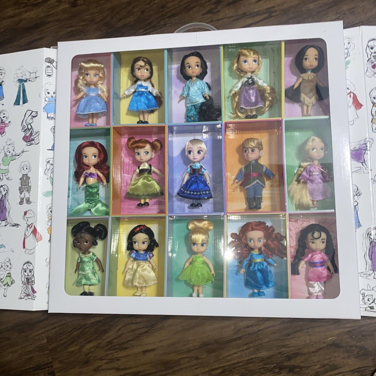 Disney Animators` Collection 2015 Mini Doll Set of 15 Display Gift Box Rare