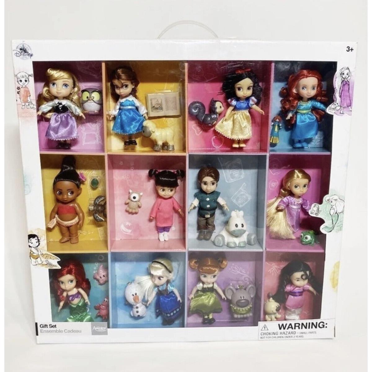 Disney Store Animators Collection Mini Doll Gift Set 12 Dolls with Pets