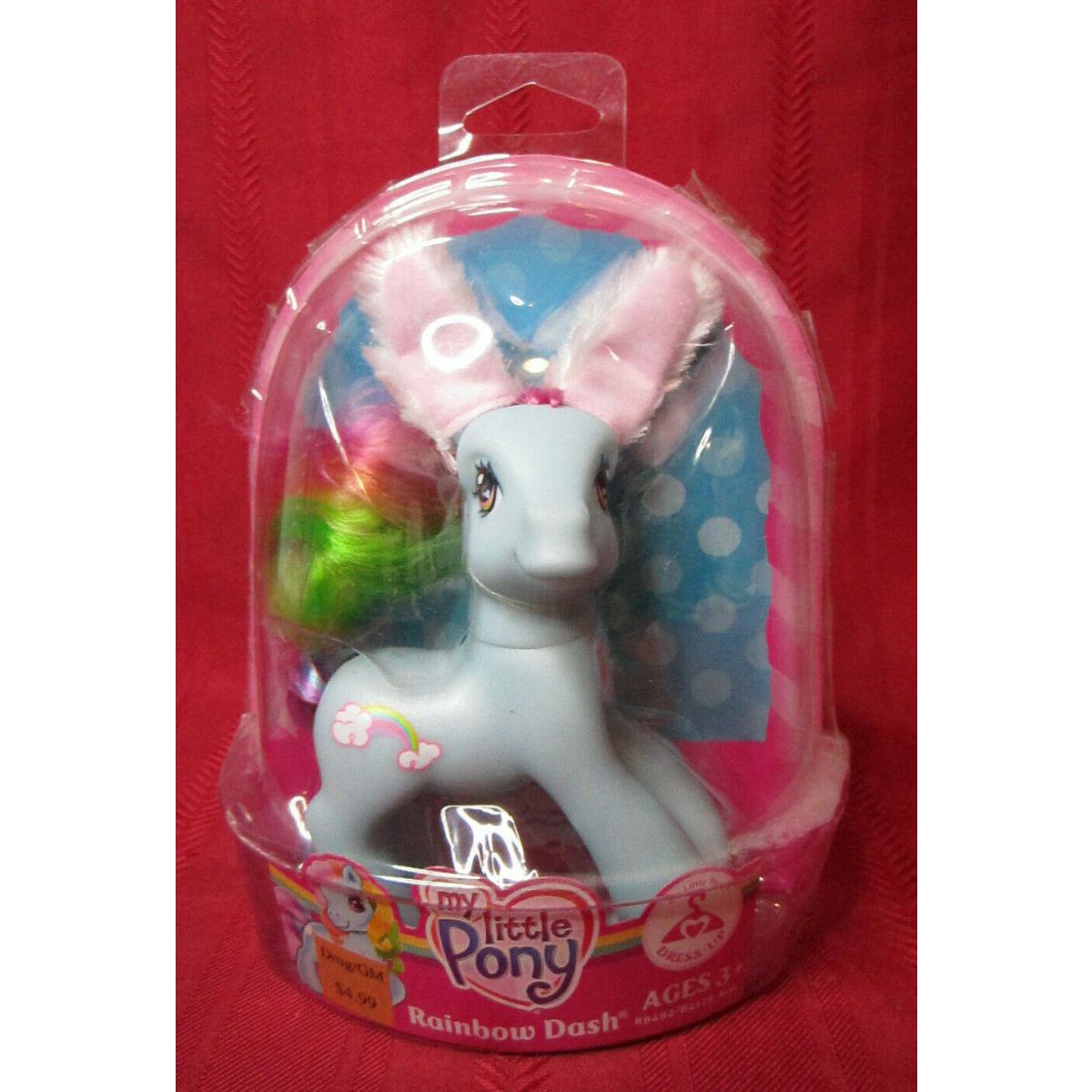 2008 Hasbro My Little Pony G3 Dress-up Rainbow Dash Easter Figure Bunny Ear
