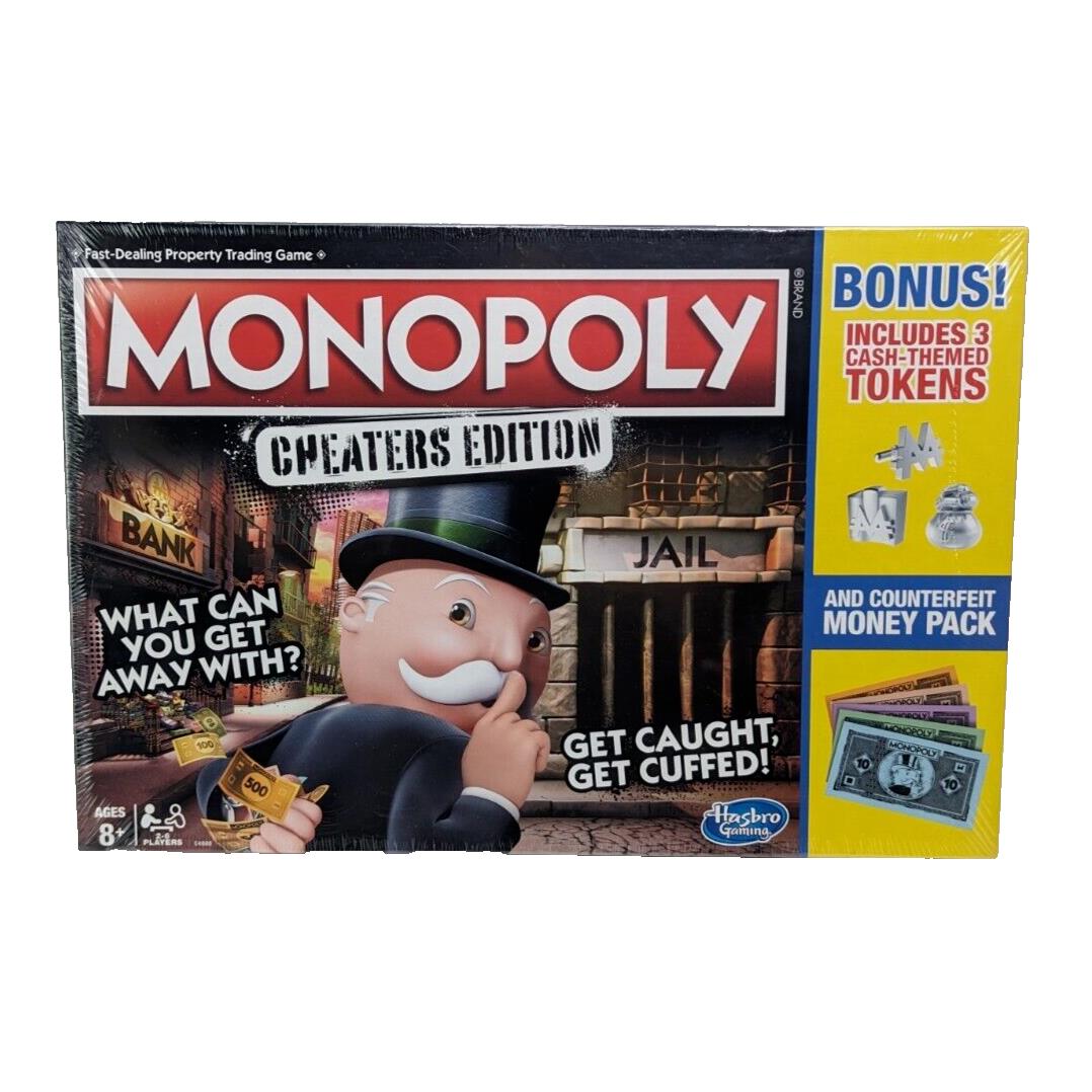 Hasbro Monopoly Game Cheaters Edition w/ Bonus Tokens Board Game