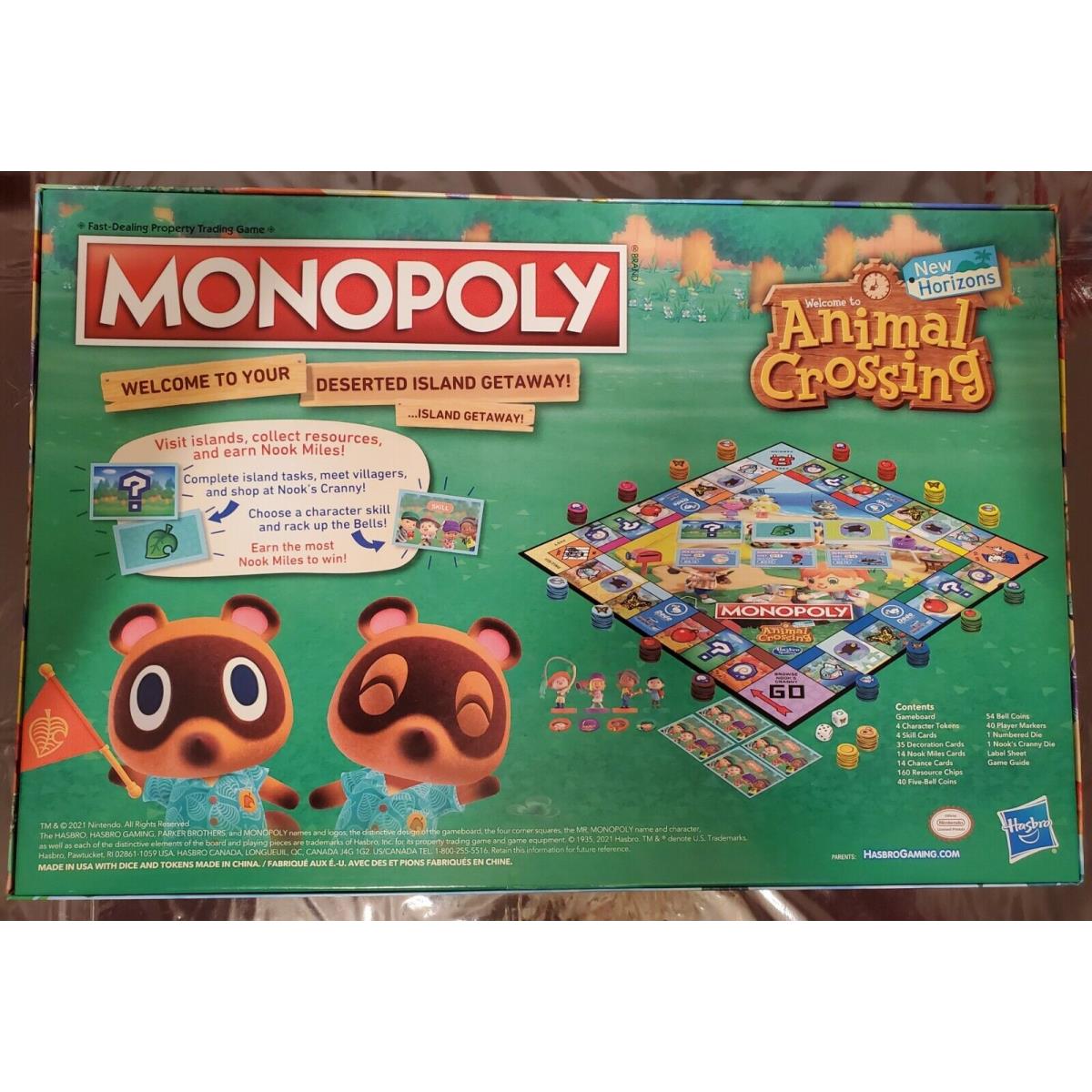 Official Animal Crossing Monopoly IN Hand Horizons Edition Rare