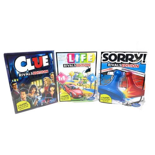 Hasbro Life Clue Sorry Rivals Edition- 2 Player Game