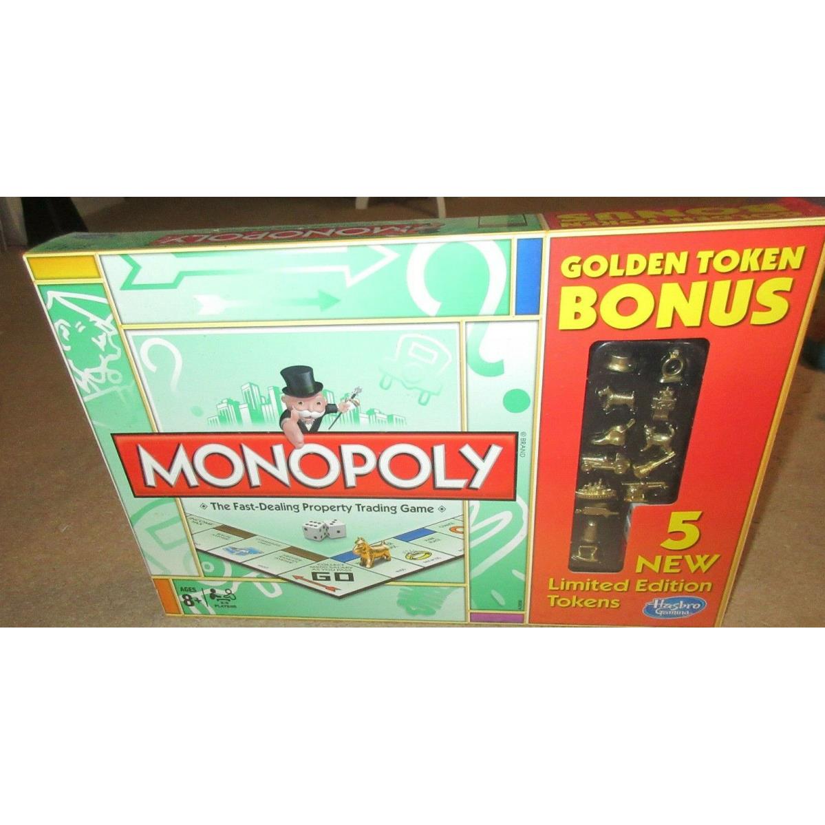 Game: Monopoly: Golden Token Bonus: 5 Limited Edition Tokens