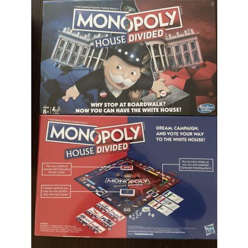 2019 Hasbro Monopoly House Divided Board Game Elections White House Socialism