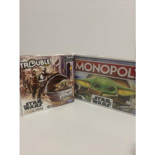 Hasbro Trouble The Mandalorian Star Wars Edition with Monopoly The Child. 2 Games