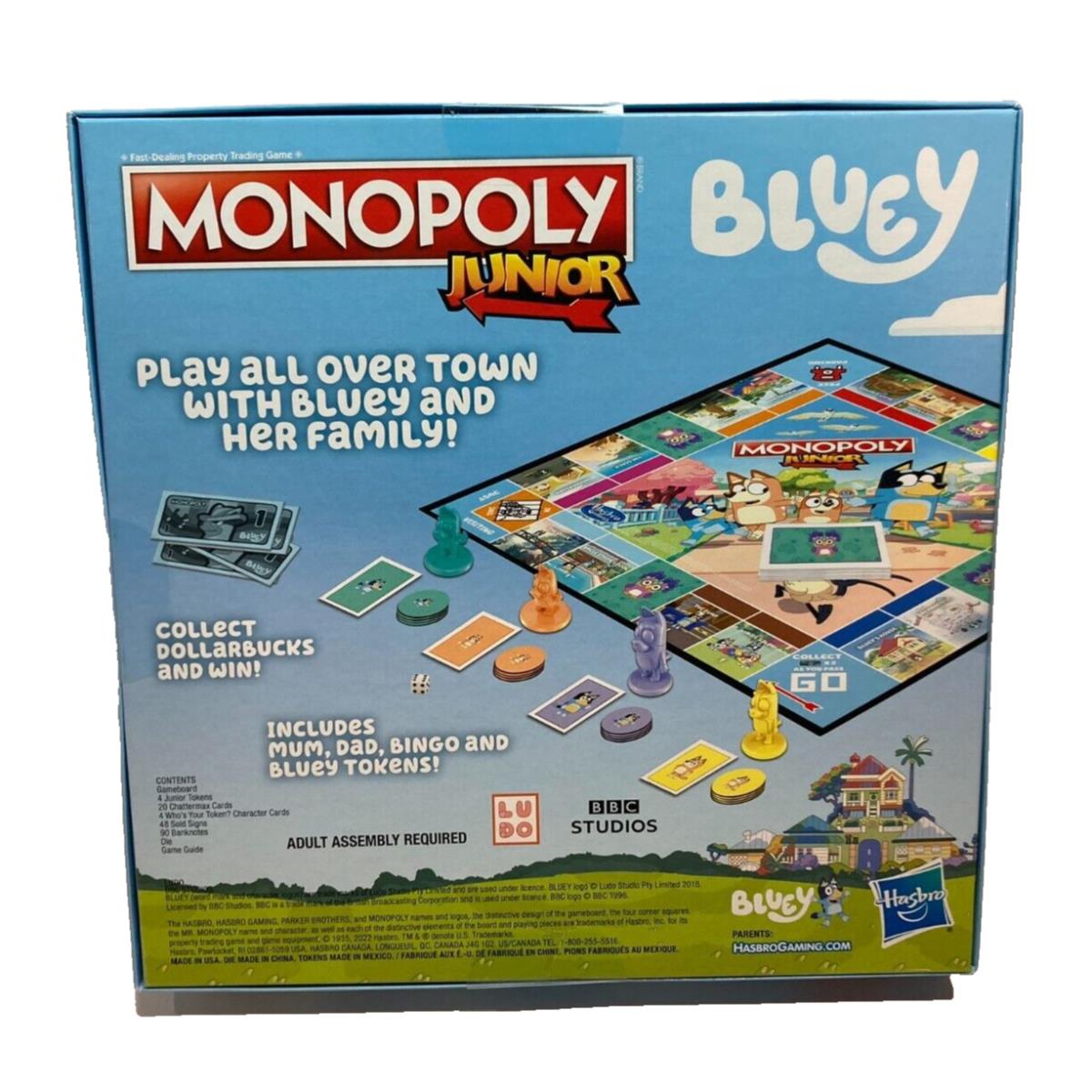 Hasbro Monopoly Junior: Bluey Edition Board Game For Kids