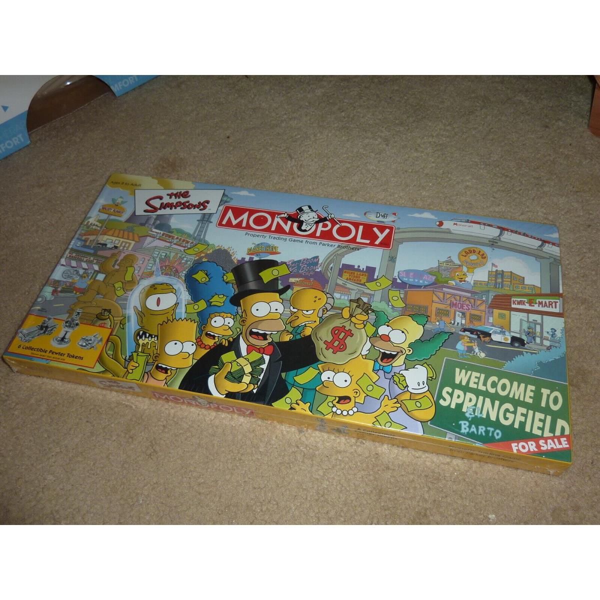 The Simpsons Monopoly Board Game 2001 Parker Brothers Hasbro