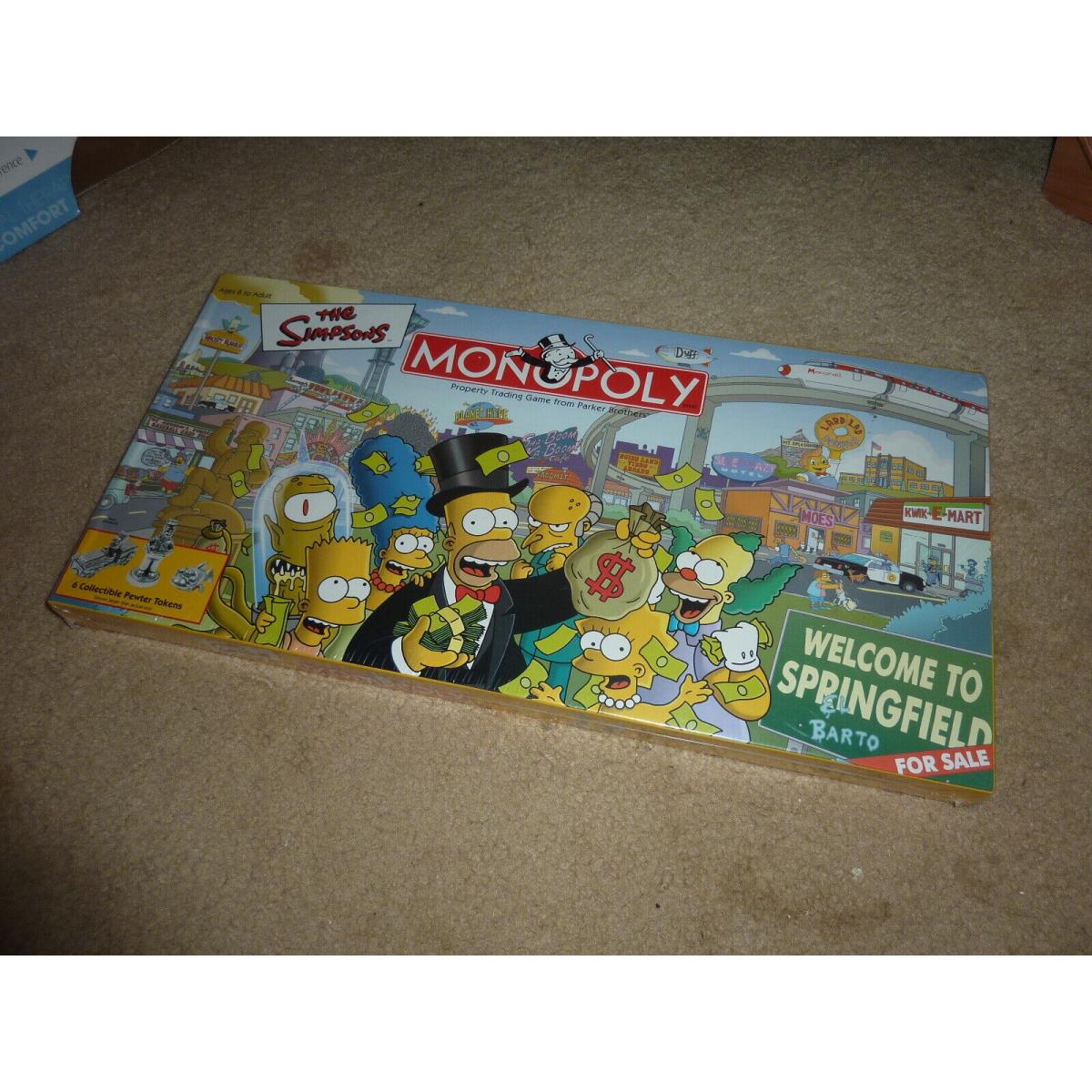 The Simpsons Monopoly Board Game 2001 Parker Brothers Hasbro