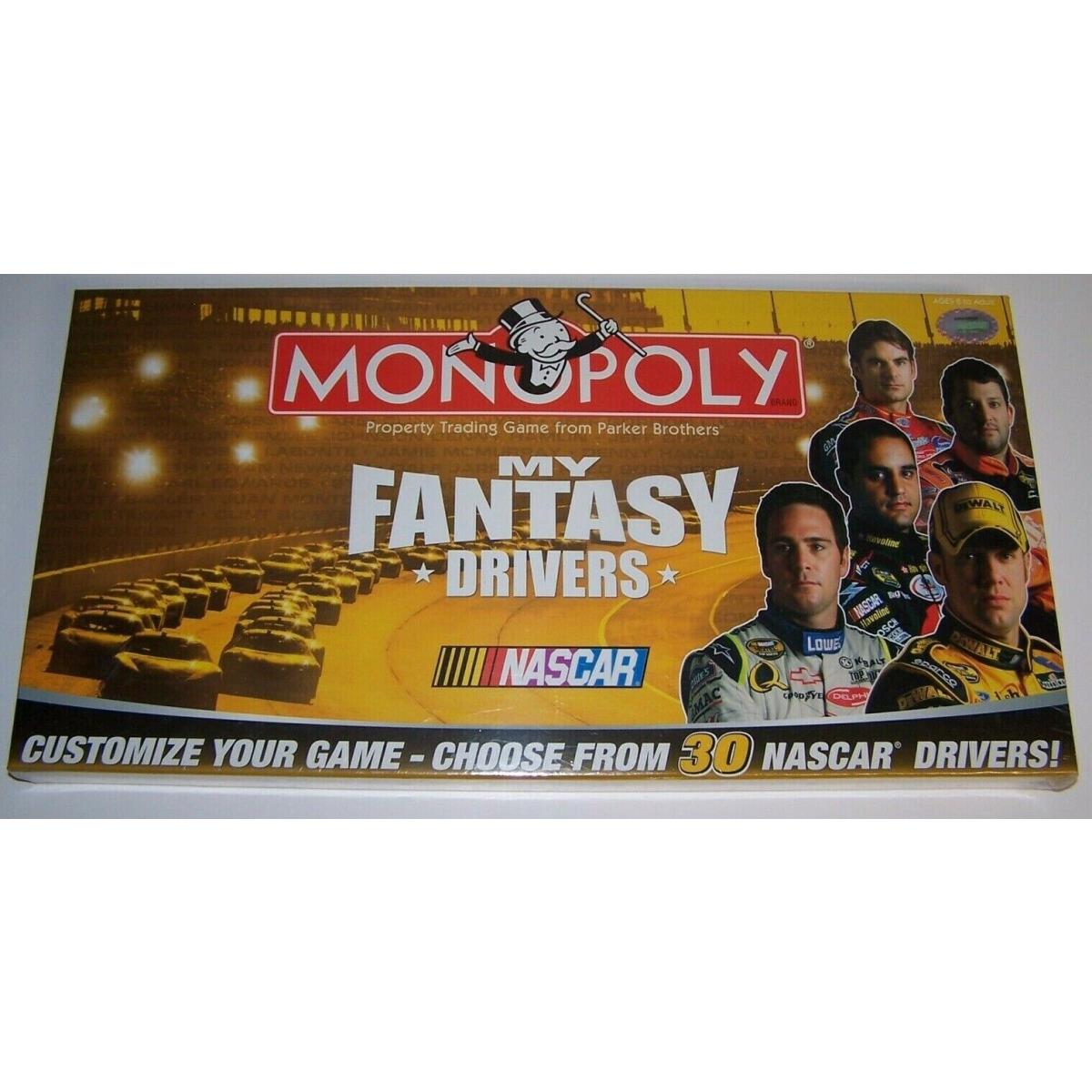 My Fantasy Drivers Nascar Monopoly Board Game Hasbro