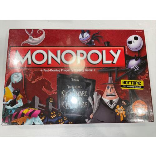 Monopoly Tim Burton The Nightmare Before Christmas Board Game Hot Topic Edition