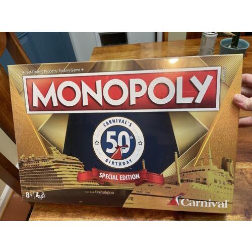 Monopoly Carnival Cruise Line 50th Birthday Edition Family Board Game
