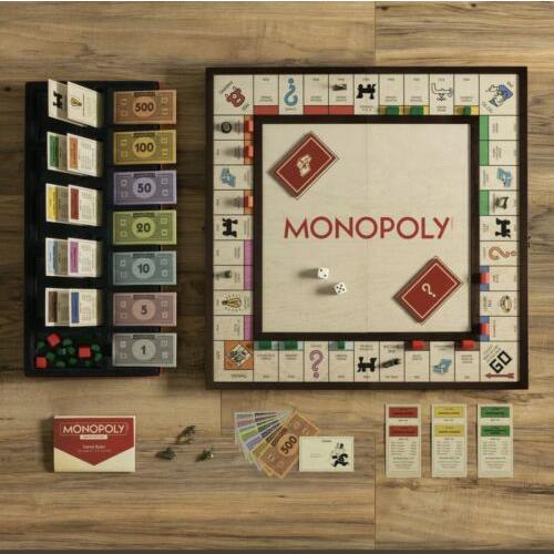 Monopoly Grand Edition Game Hasbro Wood Board Rare Gift/collectible