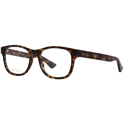 Gucci GG1344O 002 Eyeglasses Frame Men`s Havana Full Rim Square Shape 53mm