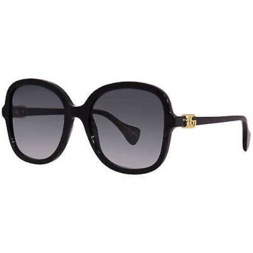 Gucci GG1178S 002 Sunglasses Women`s Black/grey Gradient Lens Square Shape 56mm