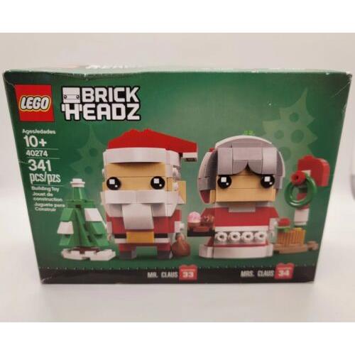 Lego Brickheadz Mr. Santa Claus Mrs. Claus Christmas Brick Heads Set 40274