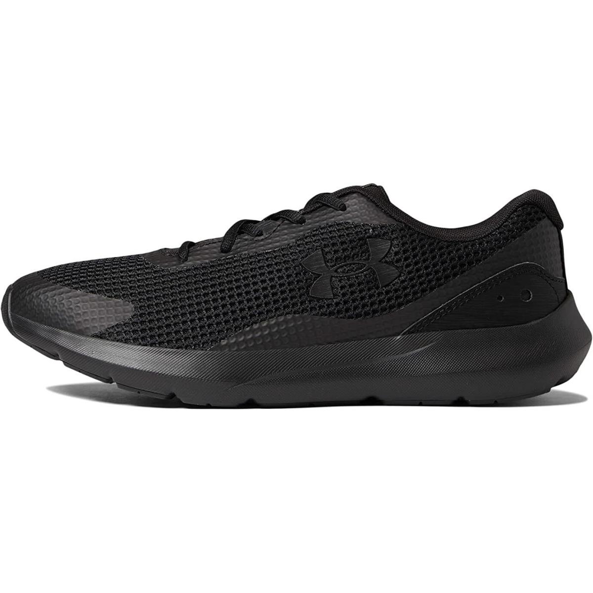 Men Under Armour Surge3 Mesh Running Shoes 3024883-002 Black Black