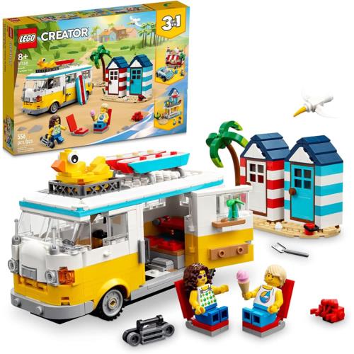 Lego Creator 3 in 1 Beach Camper Van 31138 Summerhouse Ice-cream Shop 556