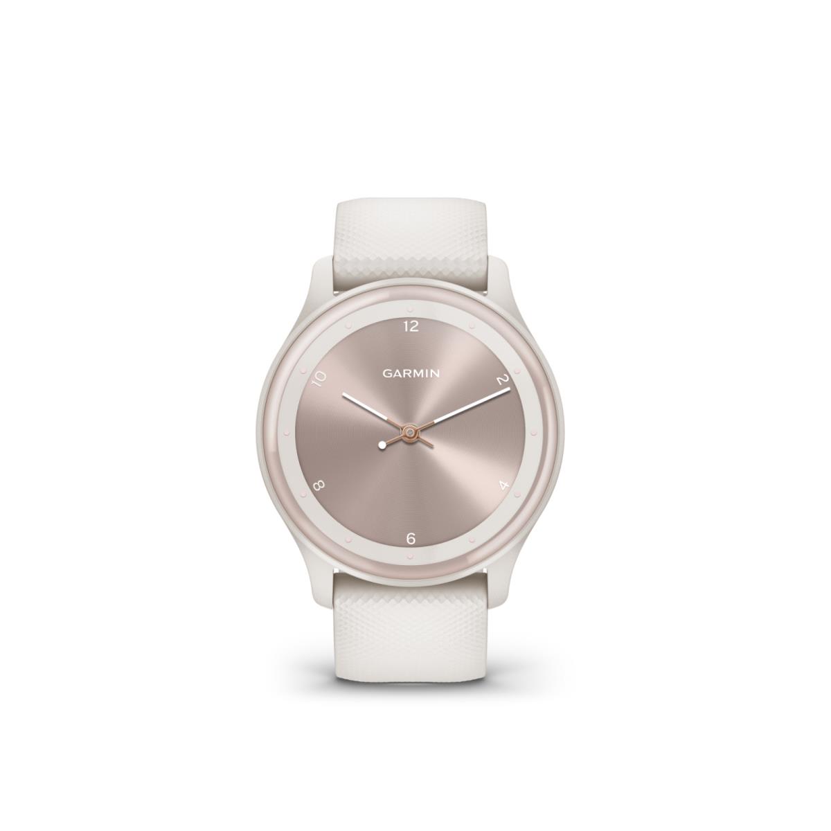 Garmin Vivomove Sport Hybrid Smartwatch Ivory Case with Peach Gold Accent