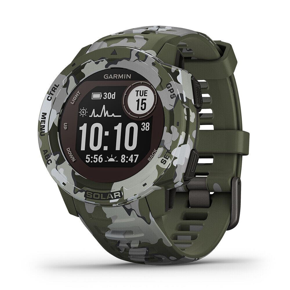 Garmin Instinct Solar Camo Outdoor Gps Smartwatch Solar Lens Long Battery Life - Lichen Camo