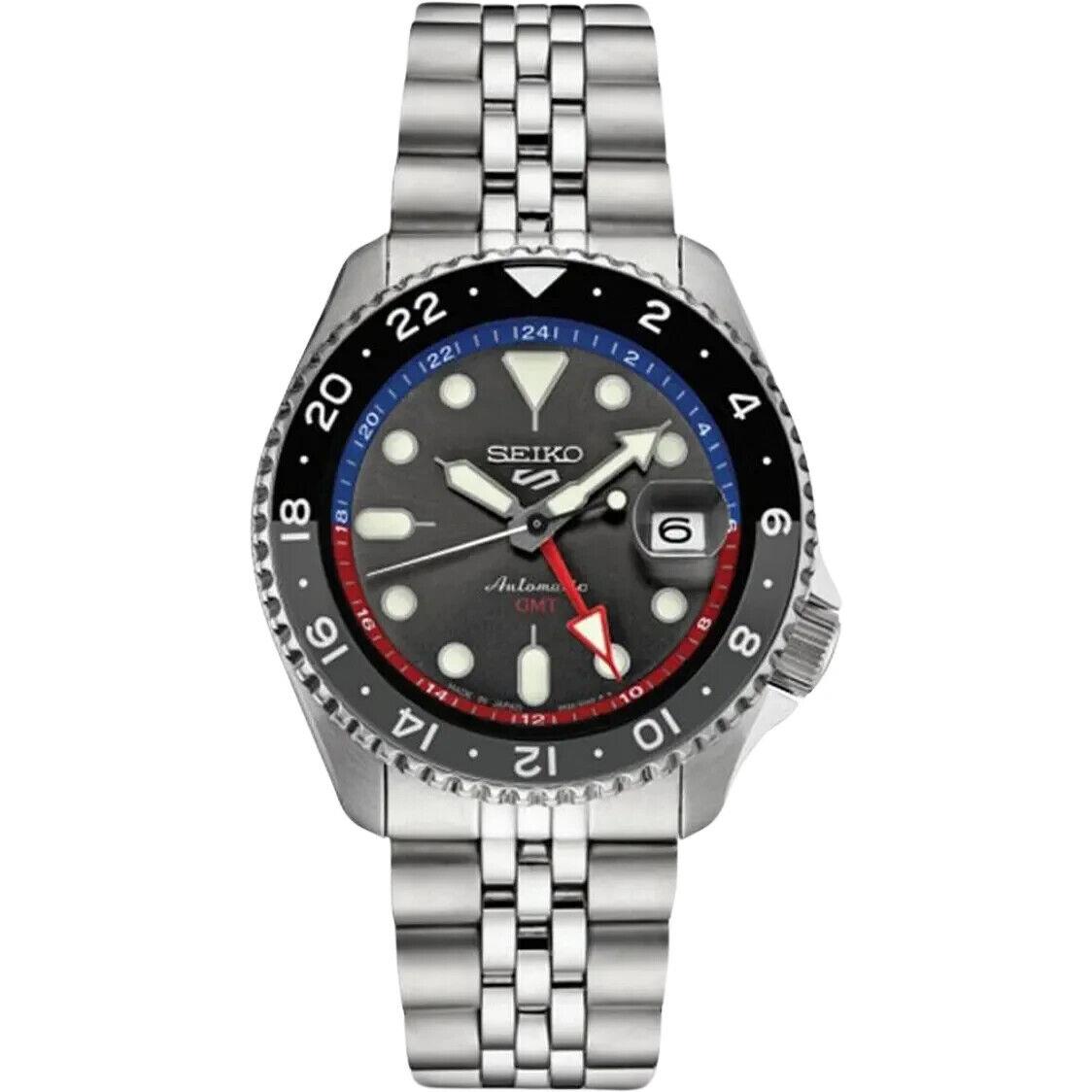 Seiko 5 SSK019 Gmt Steel Case/bracelet Black Dial Date Automatic Sport Watch$475