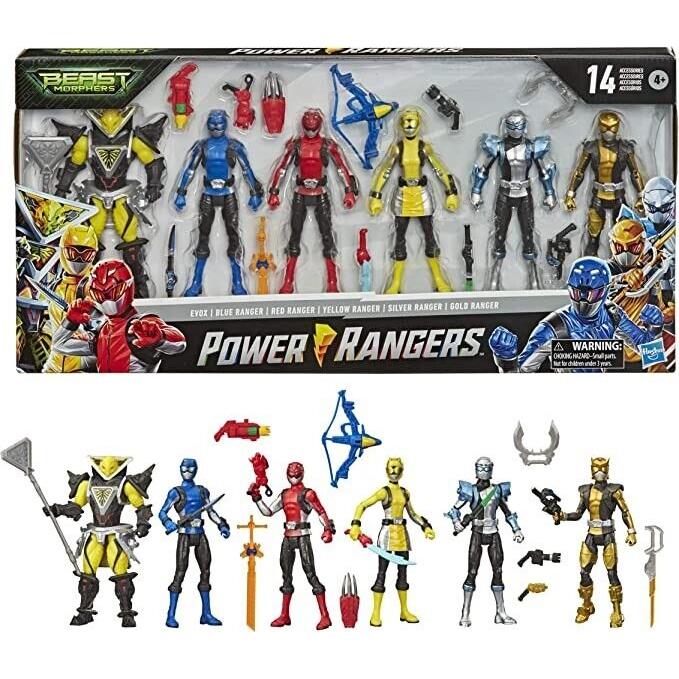 Power Rangers Beast Morphers 6 Action Figure Multipack 6 Figs 14 Accessories