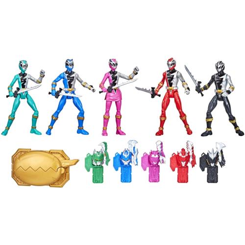 Power Rangers Dino Fury 5 Ranger Team Multipack 6-Inch Action Figure Toys with D