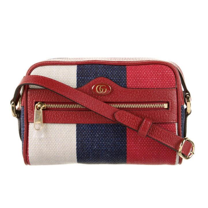 Gucci Ophidia Stripe Mini Ophidia Sylvie White Red Blue Crossbody Shoulder