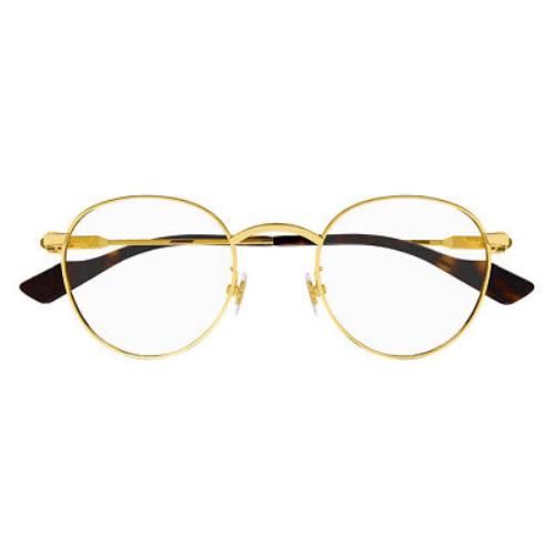 Gucci GG1222O Eyeglasses Men Gold 002 Rectangle 48mm