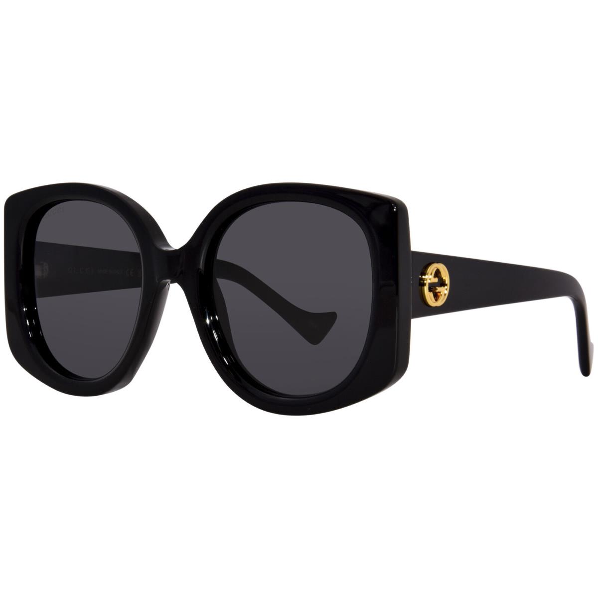 Gucci GG1257S 001 Sunglasses Women`s Black/grey Lenses Butterfly Shape 53-mm