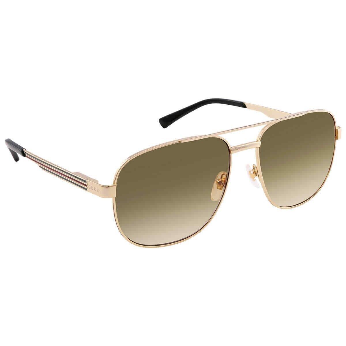Gucci GG1223S 001 Gradient Brown Navigator Men`s Sunglasses 60